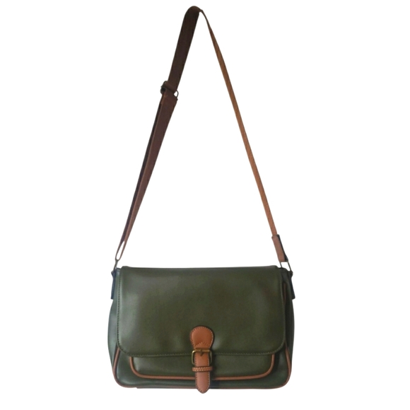Princess Highway Satchel Bag Green Brown Adjustable Strap Shoulder Faux Leather - Picture 3 of 17